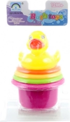 Farverige krus med badeand til vand