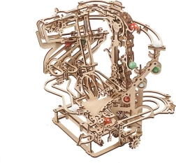 UGEARS mekanisk kuglebane i træ med kædetræk – 3D-puslespil