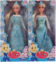 Dukke med led i vinterkjole og krone