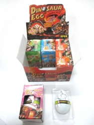 Æg med voksende dinosaur 12x8 cm