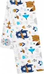 flannelble med print New Baby skov hvid