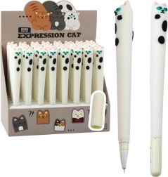 Gelpen Hvid Kat blå blæk