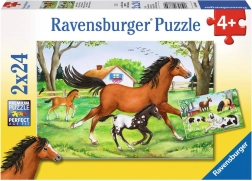 RAVENSBURGER puslespil hestenes verden 2×24 brikker