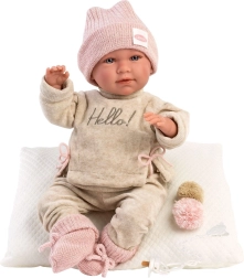Dukke Mimi grædende med pude 42 cm