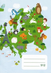 Skolehæfte A5 linjeret 10 ark Europa