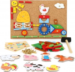 Søm-mozaik På gården – kreativ kork-mosaik for børn