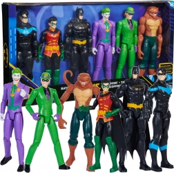 Sæt med 6 DC Comics-figurer – Batman, Robin, Nightwing, Jokeren, Gåde-mesteren og Copperhead 28 cm