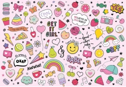 Puslespil med klistermærker Ikoner 250 brikker