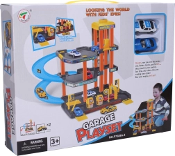 Plastgarage med elevator og 2 biler