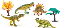Sæt med dinosaurer Det Fortabte Land – figurer og træer til forhistorisk leg