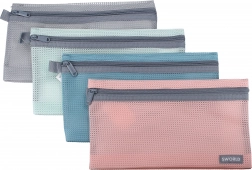 Mappe med lynlås flerfarvet 23x13 cm