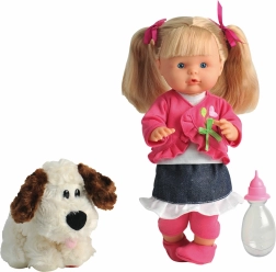 Dukke Nena talende med hundehvalp