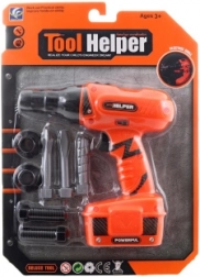 Børneboremaskine med batteri og sæt af bits