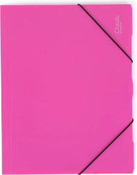 Polypropylenmappe med elastik A4, uigennemsigtig, magenta