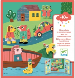 Flytbare klistermærker til de mindste Dyr DJECO