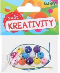 Farverige perler med snor