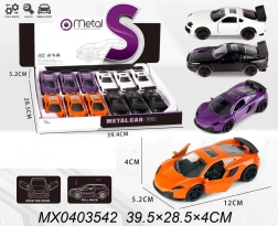 Metalbil 1:32 med åbne døre og pull-back