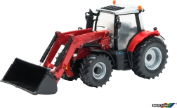 Modeltraktor med frontlæsser Massey Ferguson 6616 i målestoksforhold 1:32