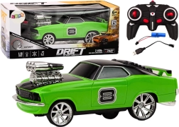 RC driftebil 1:18 med lys og lyde – grøn
