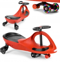 Wiggle car løbecykel med LED-hjul – ECOTOYS, rød