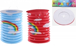 Lampion cylinder Regnbue 15 cm