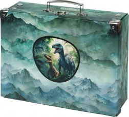 Sammenklappelig skolesæt Dino med beslag