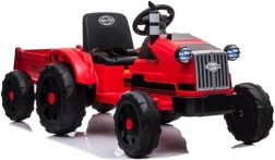 Elektrisk traktor med trailer, rød