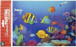 Diamantmaling på plade Fisk 29 × 21 cm