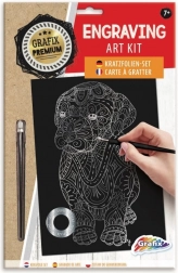 Sølv skrabe-billede hund GRAFIX