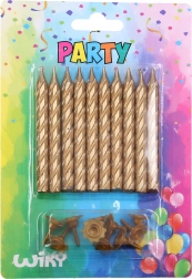 Lys og holdere i gylden farve