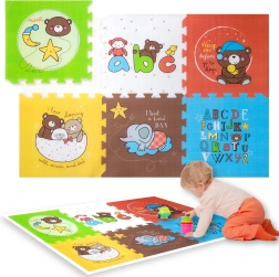 Humbi skumpuslespil-måtte XXL dyr og bogstaver 6 dele 165 × 112 × 1,5 cm