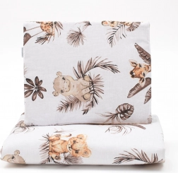 Tosidet sæt til barnevogn i bomuld og velour NEW BABY Safari