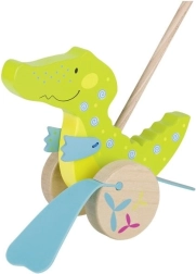 Trækrokodille i træ på stang GOKI