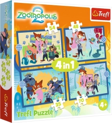 Puslespil 4 i 1 Zootropolis fuld af eventyr DISNEY Zootropolis 2