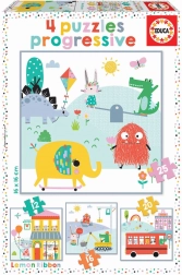 EDUCA Lemon Ribbon børnepuslespil 4-i-1 (12–25 brikker)