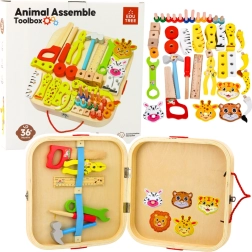 Træ sæt til små mestre - dyr til samling i kuffert