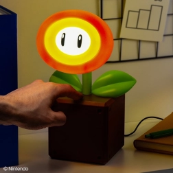 Super Mario bordlampe Fire Flower med LED