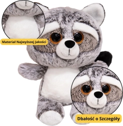 Plyslegetøj vaskebjørn med store øjne 22 cm