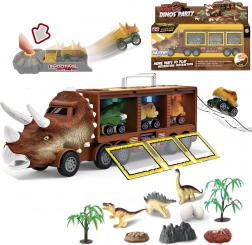 Dinosaur-lastbil med affyrer og små biler