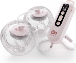 Kinderkraft gentleflow dobbelt hands-free elektrisk brystpumpe, pink