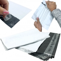 Hvide kurér-postkuverter af folie B4 260 × 350 mm, 50 stk.