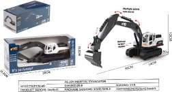 Hvid metalgravemaskine på bælter