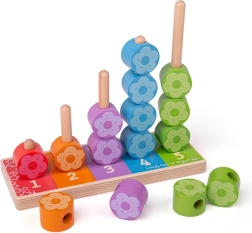 Trælegetøj til påsætning af farverige blomster BIGJIGS