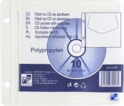 Gennemsigtig CD-lomme med euroophæng