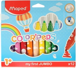 Tuscher til små børn 1+ MAPED Color’Peps Early Age, 12 farver
