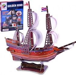 3D puslespil skib Golden Hind, 108 brikker