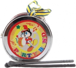 Plasttromme 13 cm med trommestikker