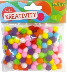 Farverige pom pom kugler 10mm