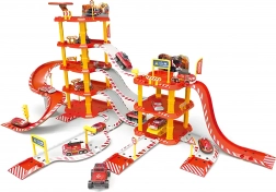 Stor brandvæsensgarage, 4 etager, tankstation, 100 dele