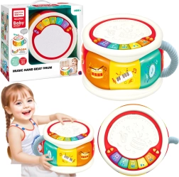 Stor interaktivt lærende tromme for børn, farverig